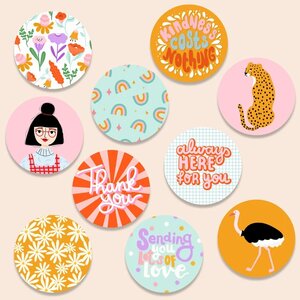 Set of 10 round stickers by Muchable